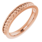 14K Rose Gold 3 mm Woven Design Band
